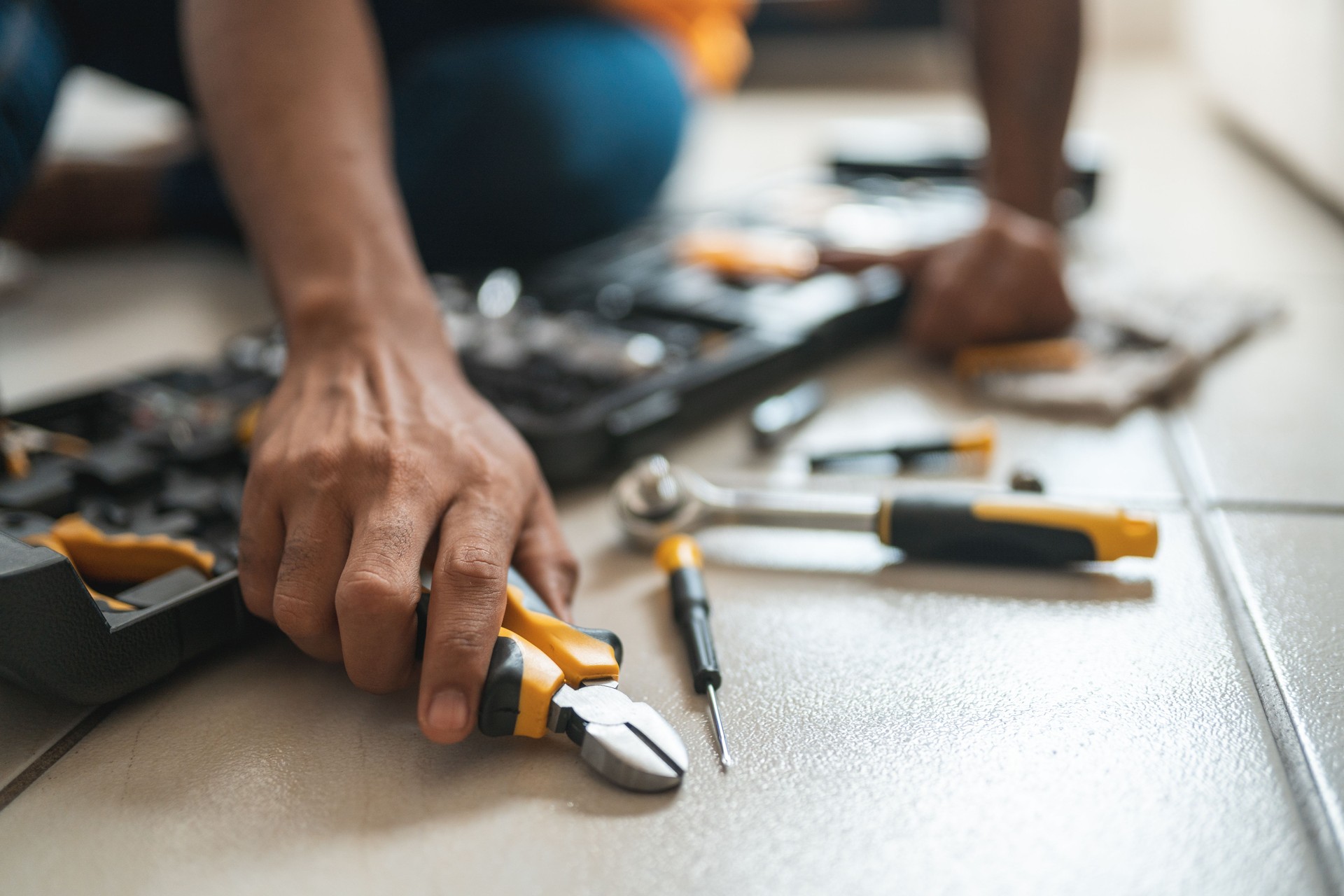 Man working toolbox